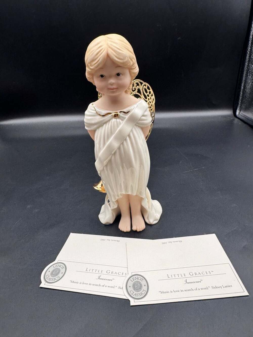 Lenox Classics Little Graces Innocence Angel Figurine with Gold Wings and Horn